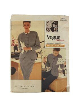Vogue 2032 Geoffrey Beene Misses Jacket Skirt Pants Sewing Pattern Sizes 6-10